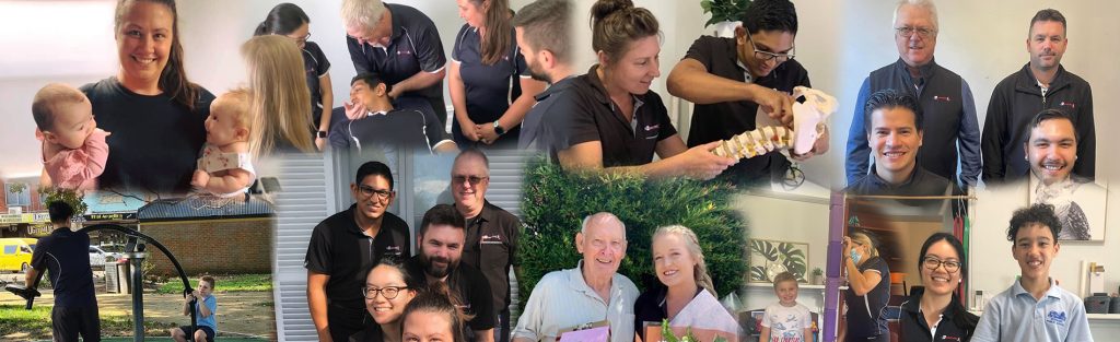 collage of in2motion team and clients